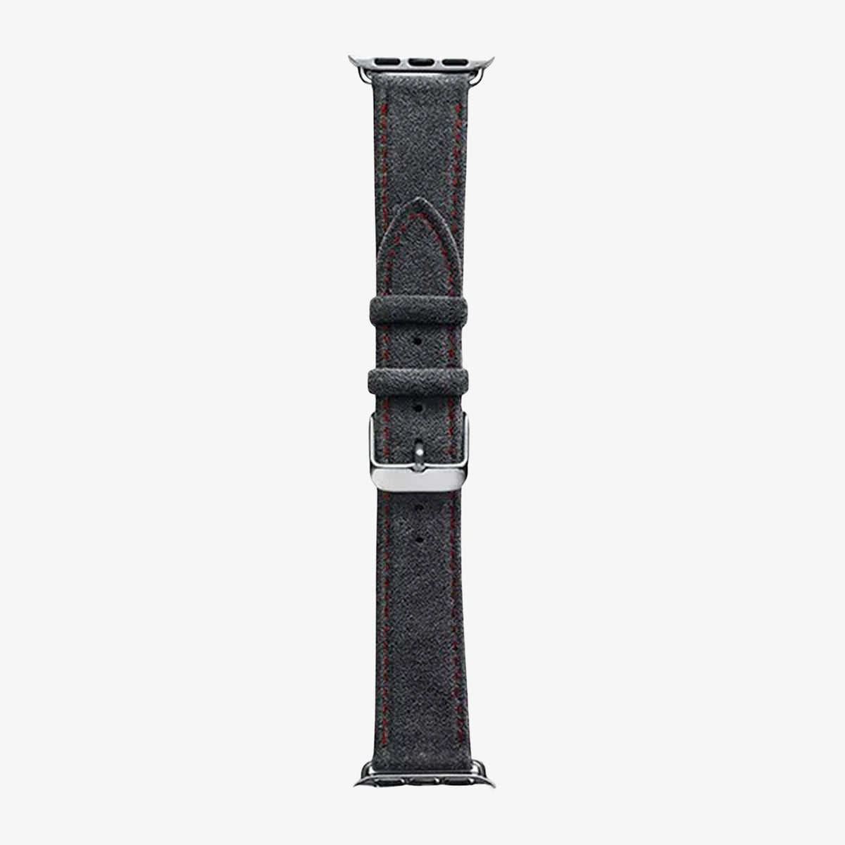 alcantara apple watch band with buckle - Space Grey With Red Stitching
