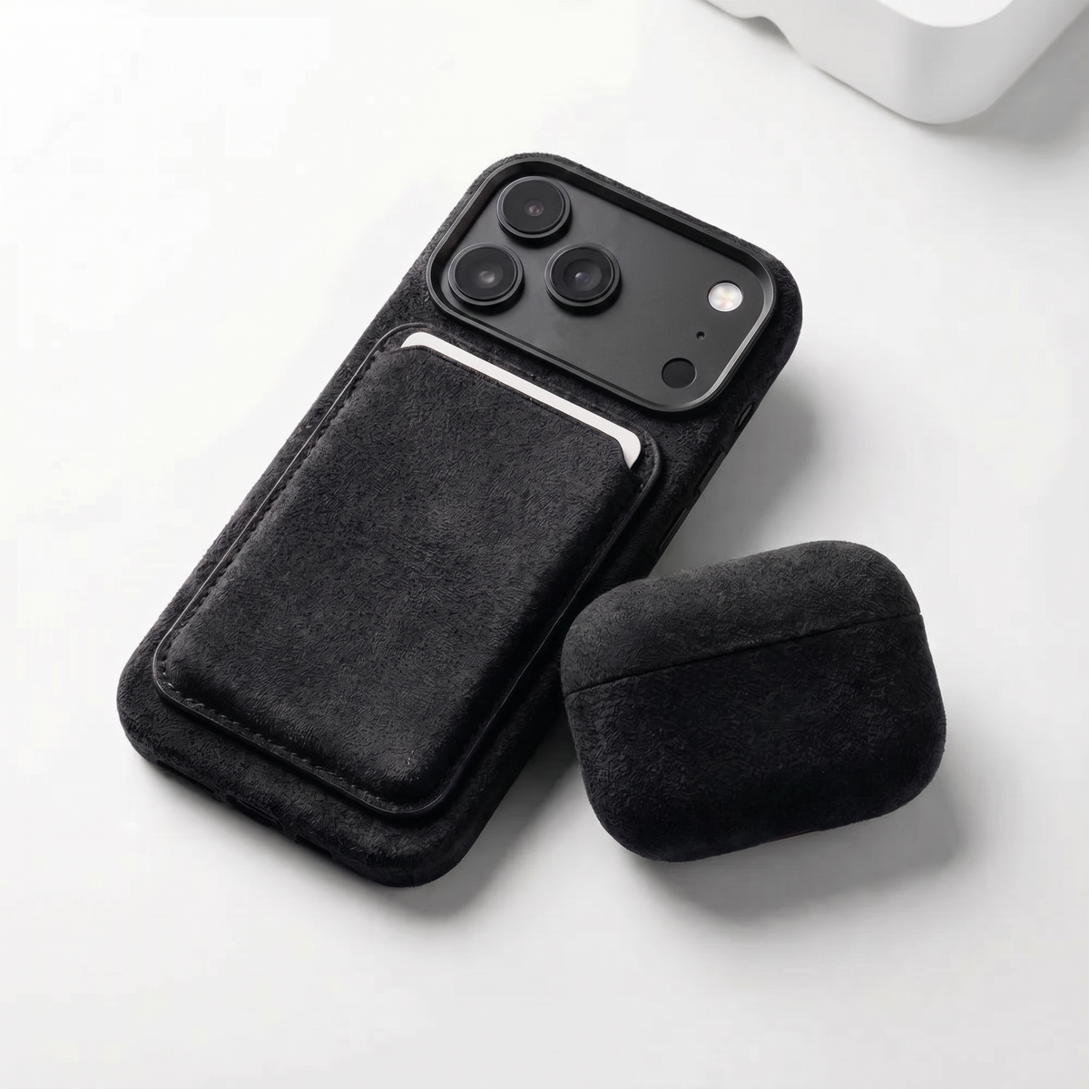iphone alcantara case - Deep Black