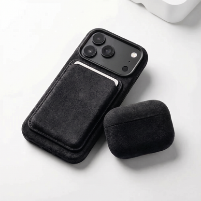 iphone alcantara case - Deep Black