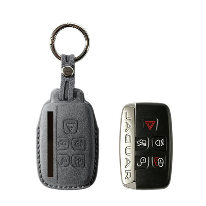 Alcantara Car Key Fob Cover for Jaguar Model A - Space Grey