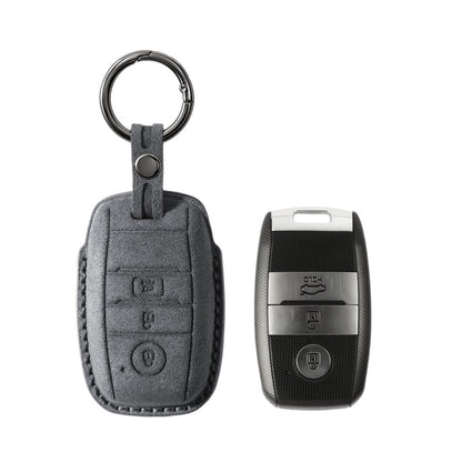 Alcantara Car Key Fob Cover for Kia Model A - Space Grey
