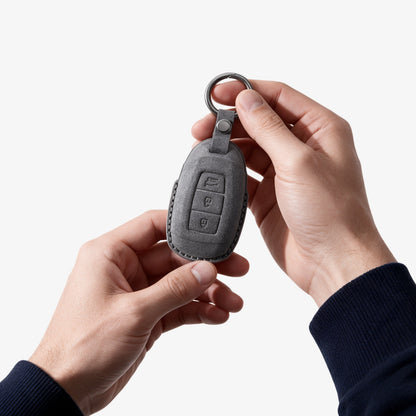 Alcantara Car Key Fob Cover for Hyundai Model A - Space Grey