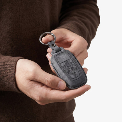Alcantara Car Key Fob Cover for Lincoln Model A - Space Grey