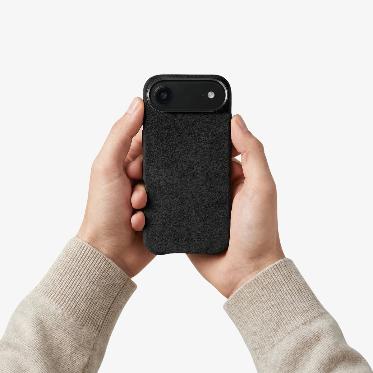 iphone alcantara case - Deep Black