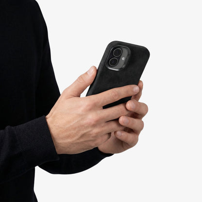 iphone alcantara case - Deep Black