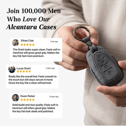 Alcantara Car Key Fob Cover for Chevrolet Model B - Space Grey