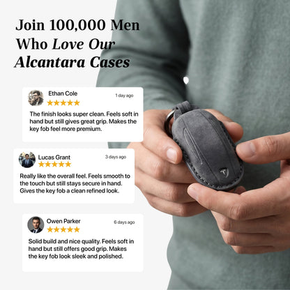 Alcantara Car Key Fob Cover for Tesla Model B (X) - Space Grey