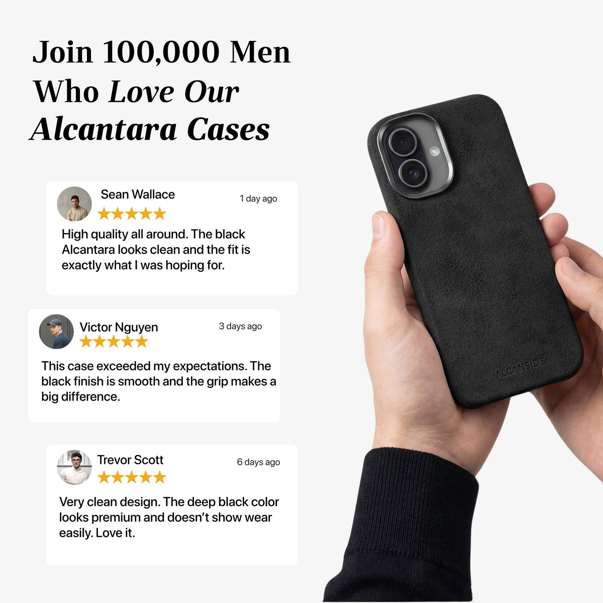 iphone alcantara case - Deep Black