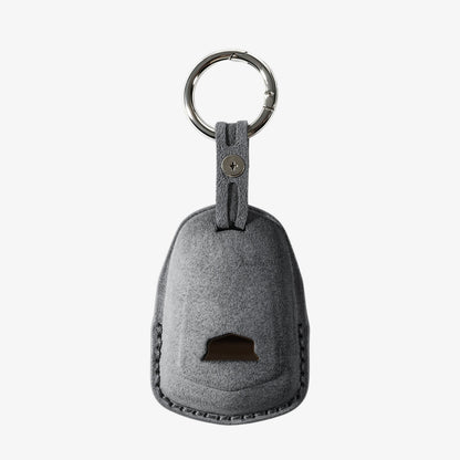 Alcantara Car Key Fob Cover for Cadillac Model A with Buckle - Space Grey