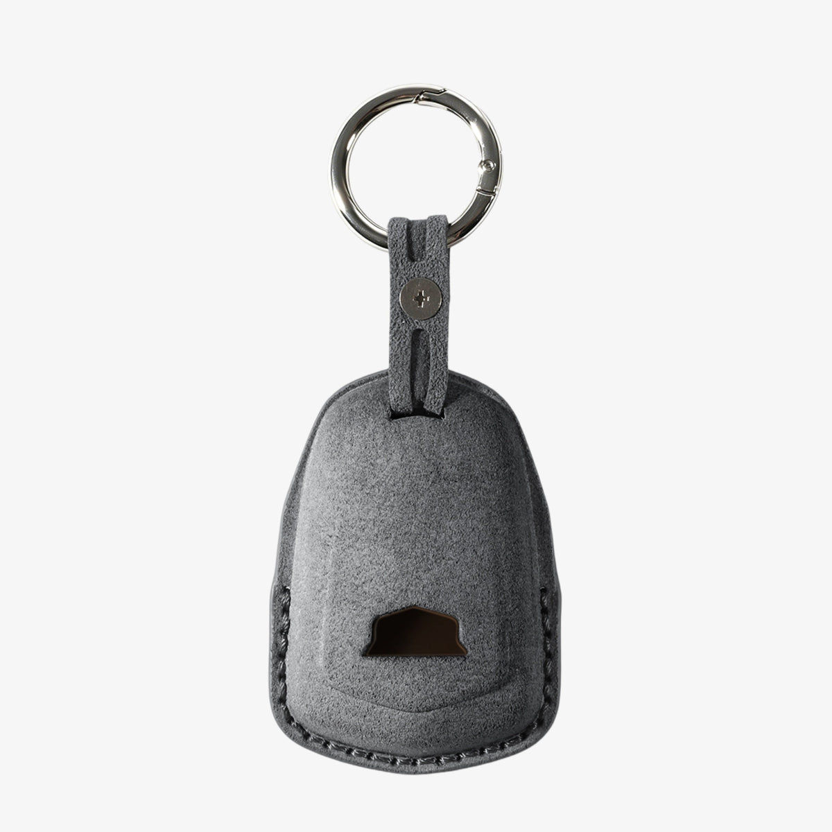 Alcantara Car Key Fob Cover for Cadillac Model B with Buckle - Space Grey