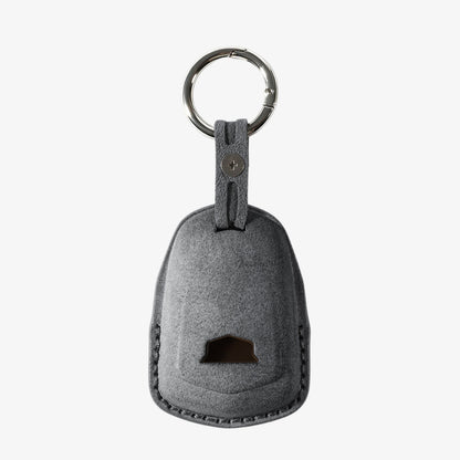 Alcantara Car Key Fob Cover for Cadillac Model B with Buckle - Space Grey