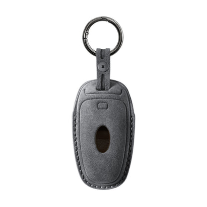 Alcantara Car Key Fob Cover for Hyundai Model D - Space Grey