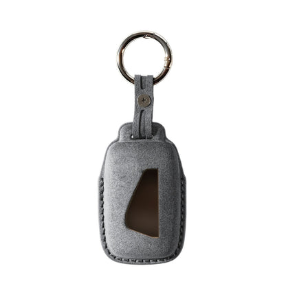 Alcantara Car Key Fob Cover for Jaguar Model A - Space Grey