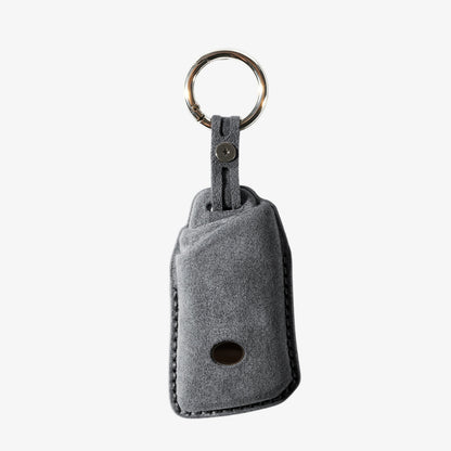 Alcantara Car Key Fob Cover for Lexus Model A with Buckle - Space Grey