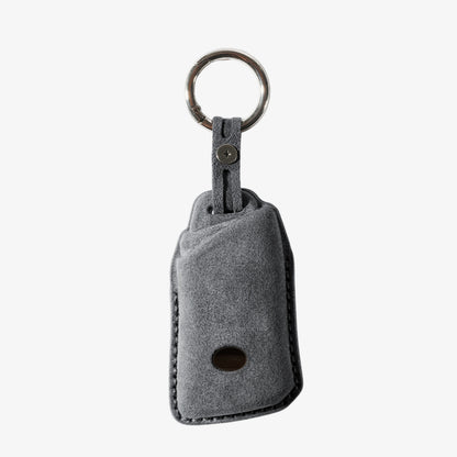 Alcantara Car Key Fob Cover for Lexus Model C with Buckle - Space Grey