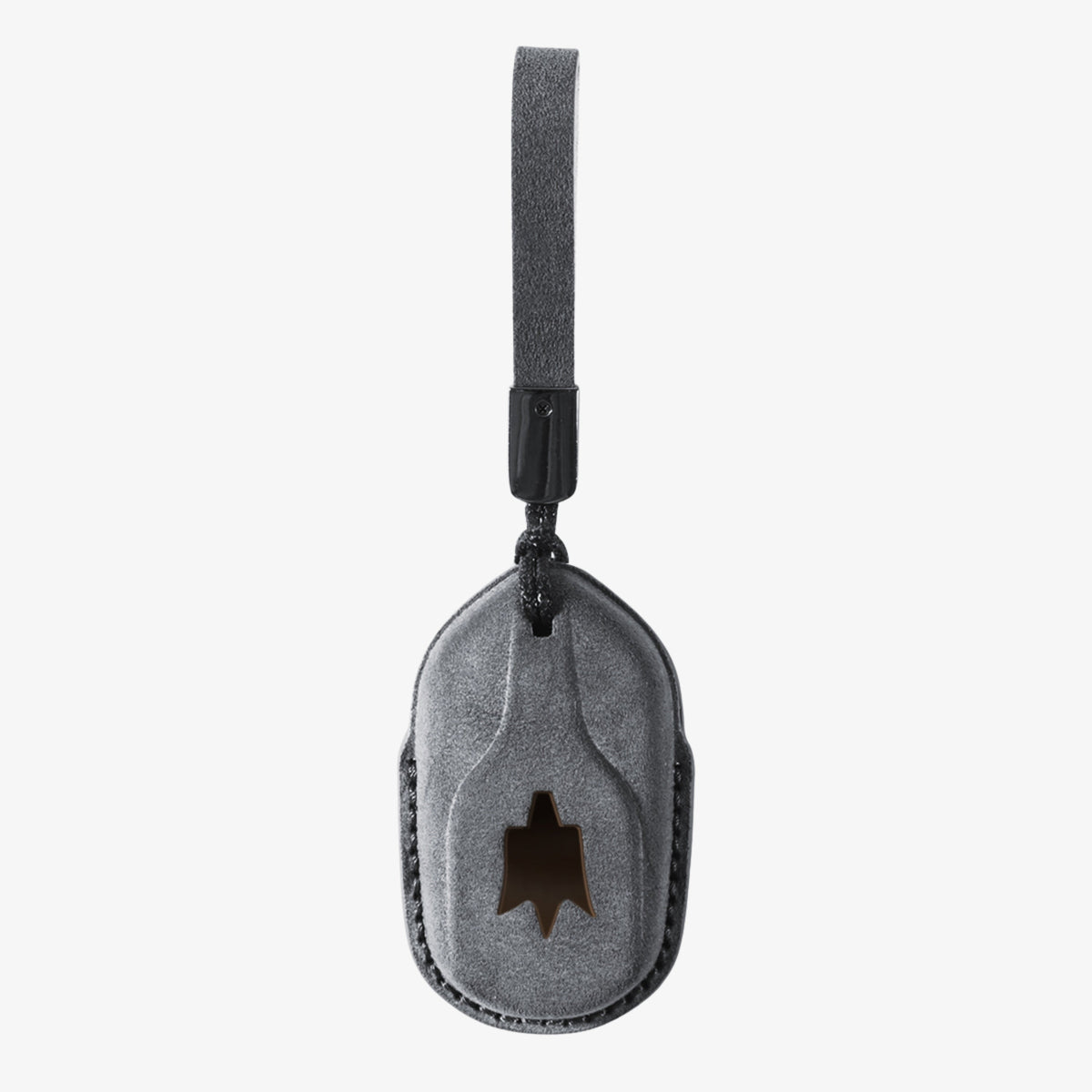 Alcantara Car Key Fob Cover for Maserati Model A with Buckle - Space Grey