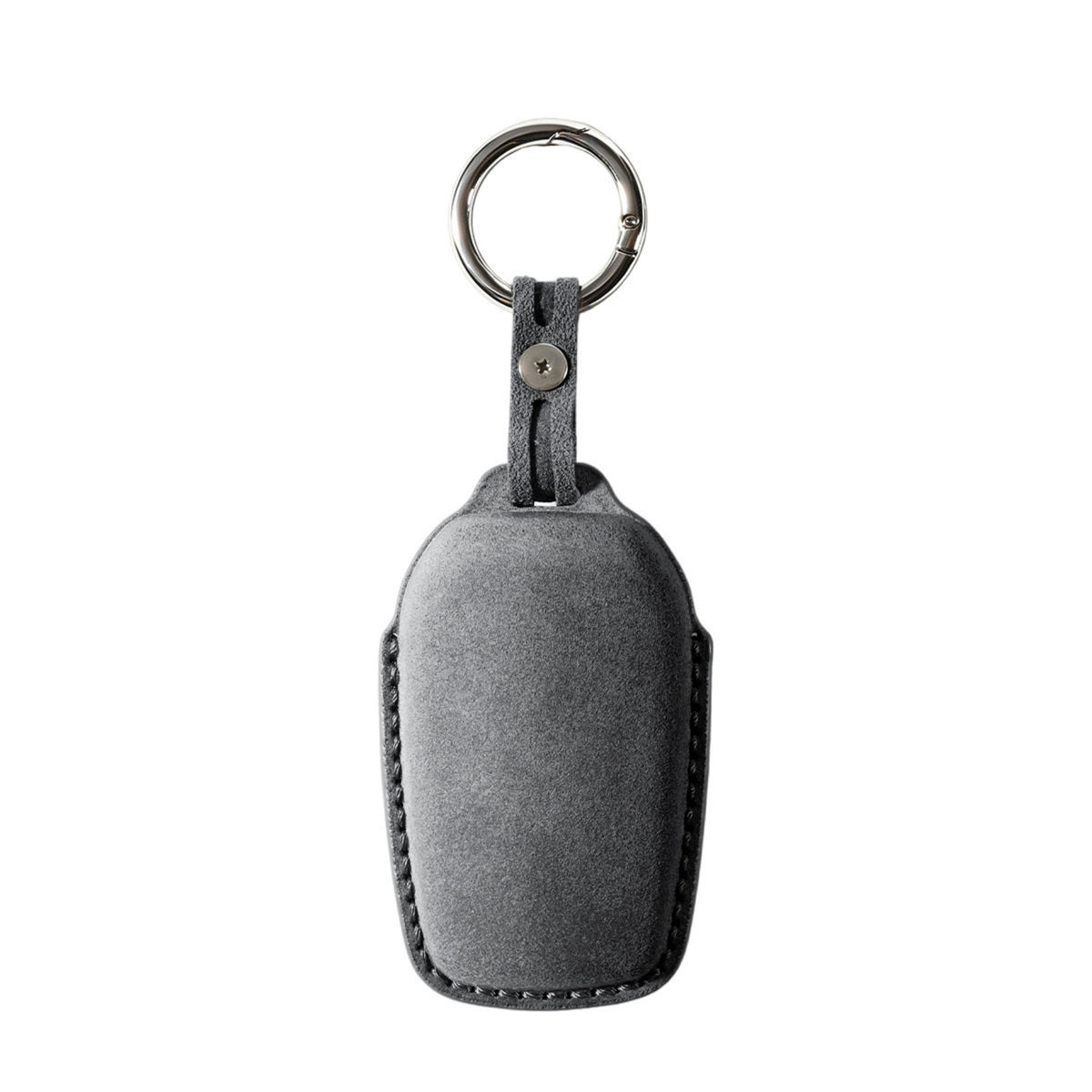 Alcantara Car Key Fob Cover for Toyota Model D with Buckle - Space Grey