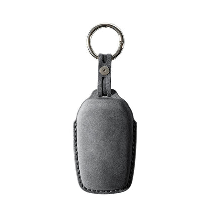 Alcantara Car Key Fob Cover for Toyota Model D with Buckle - Space Grey