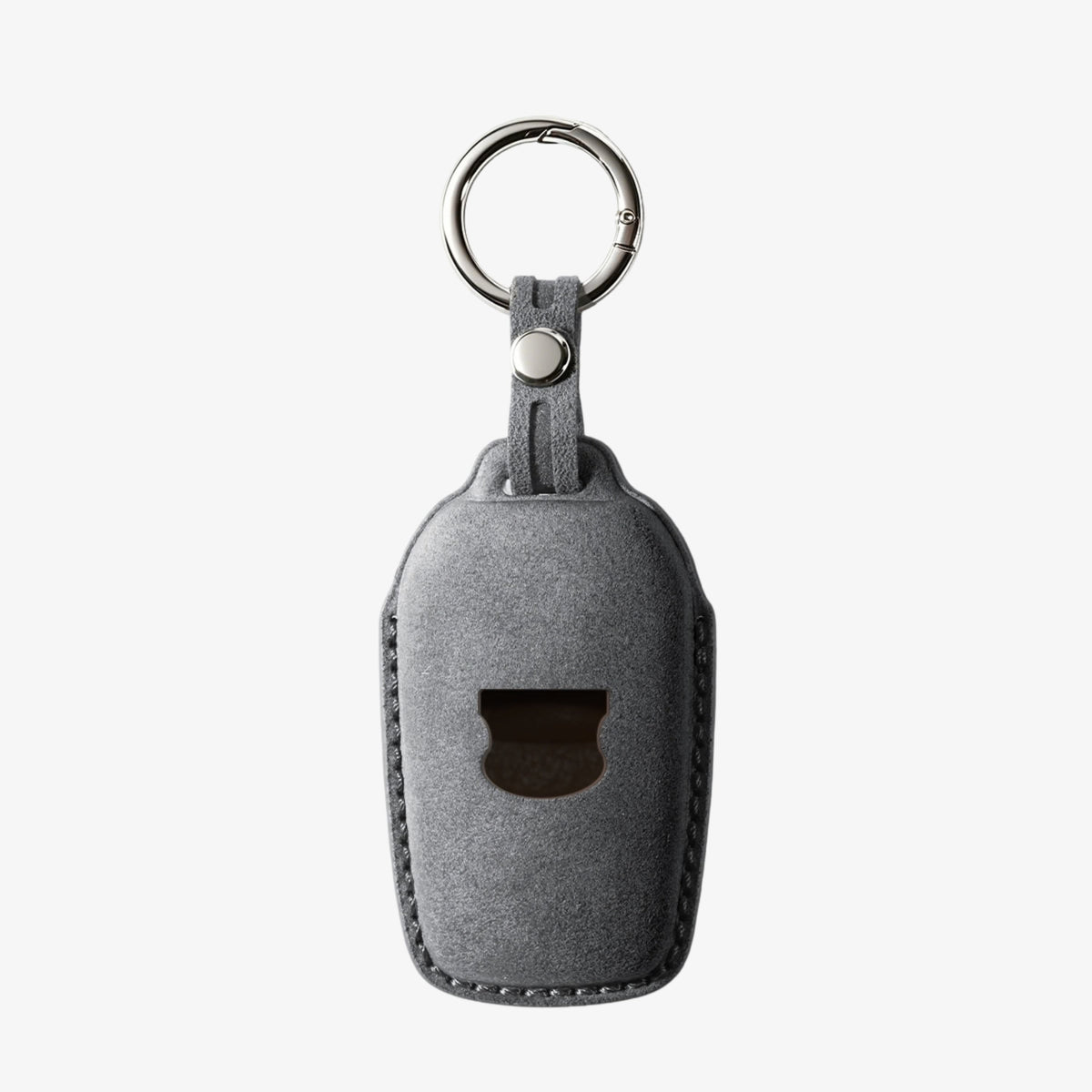 Alcantara Car Key Fob Cover for Toyota Model E with Buckle - Space Grey