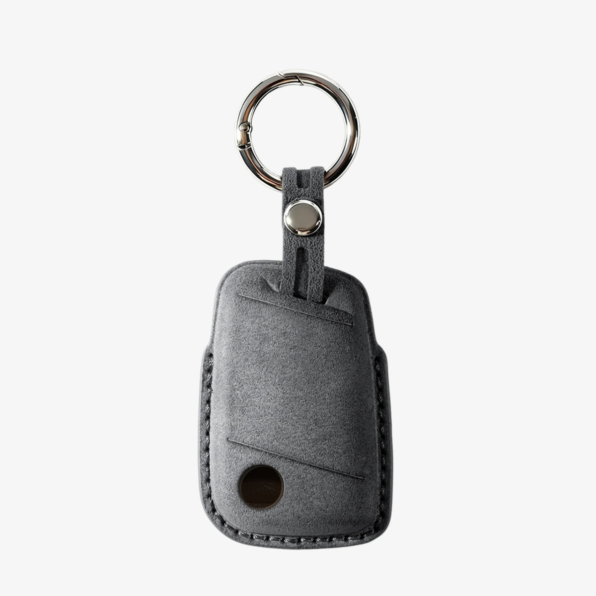 Alcantara Car Key Fob Cover for Volkswagen - Model C with Buckle - Space Grey
