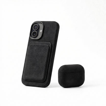 iphone alcantara case - Deep Black