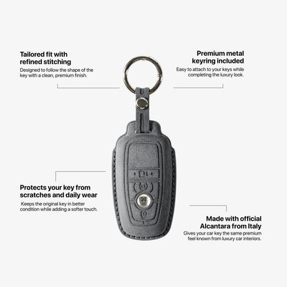 Alcantara Car Key Fob Cover for Ford  Model B - Space Grey