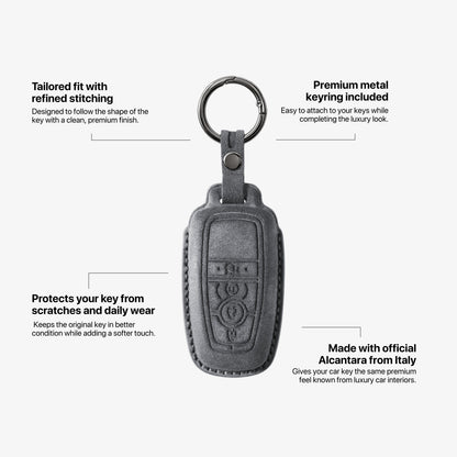 Alcantara Car Key Fob Cover for Lincoln Model A - Space Grey