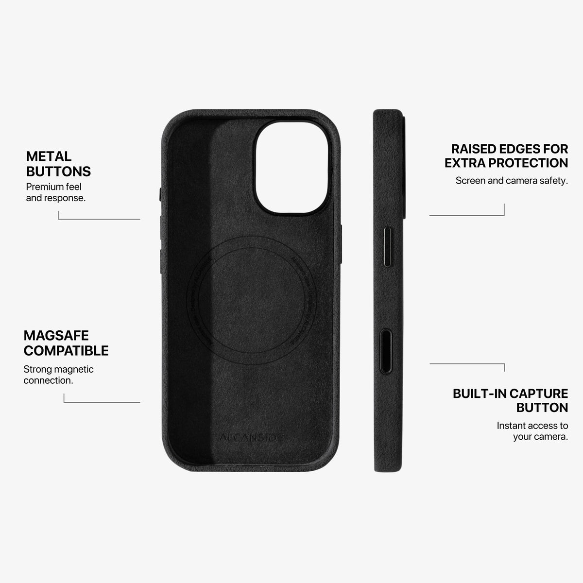 iphone alcantara case - Deep Black