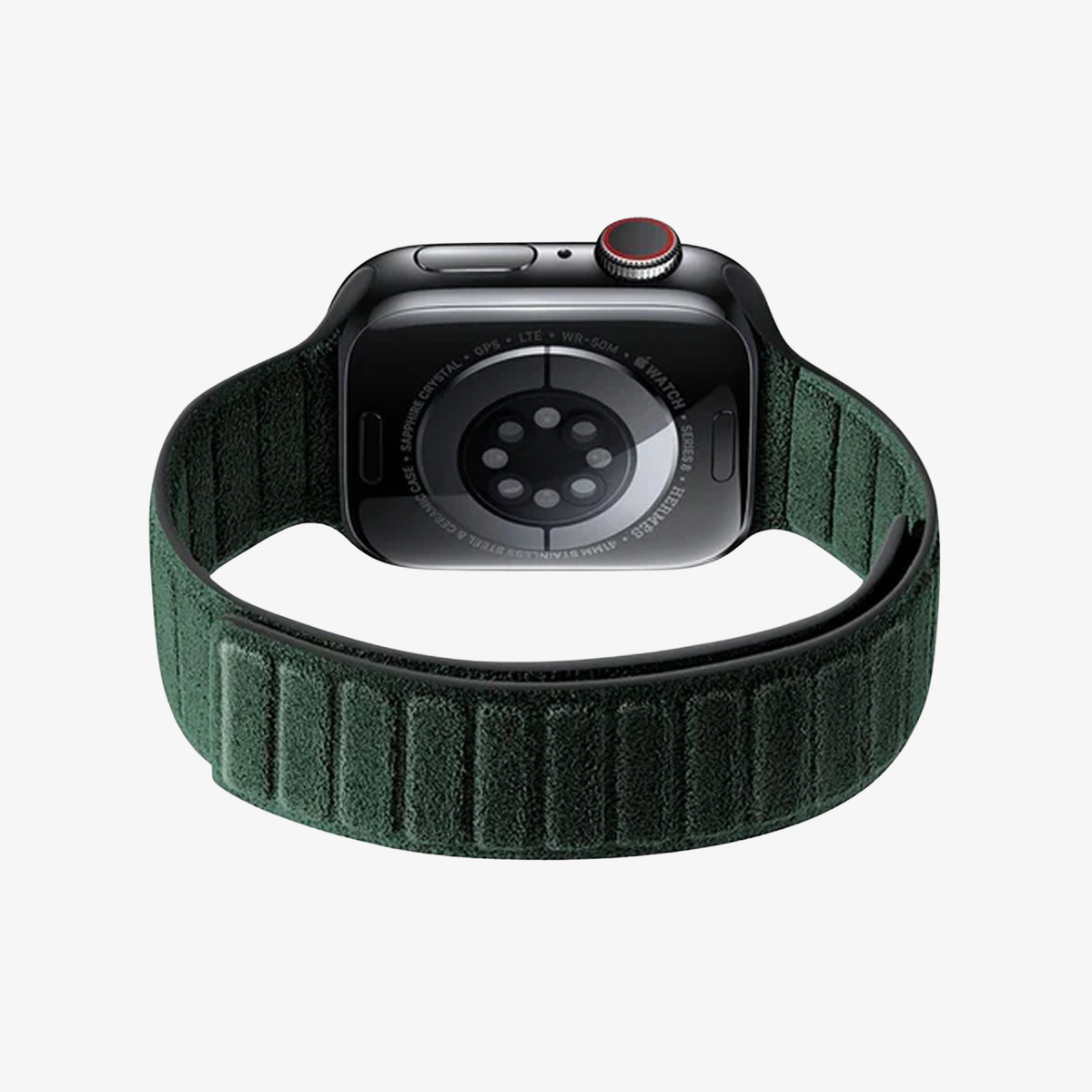 alcantara apple watch band - Midnight Green