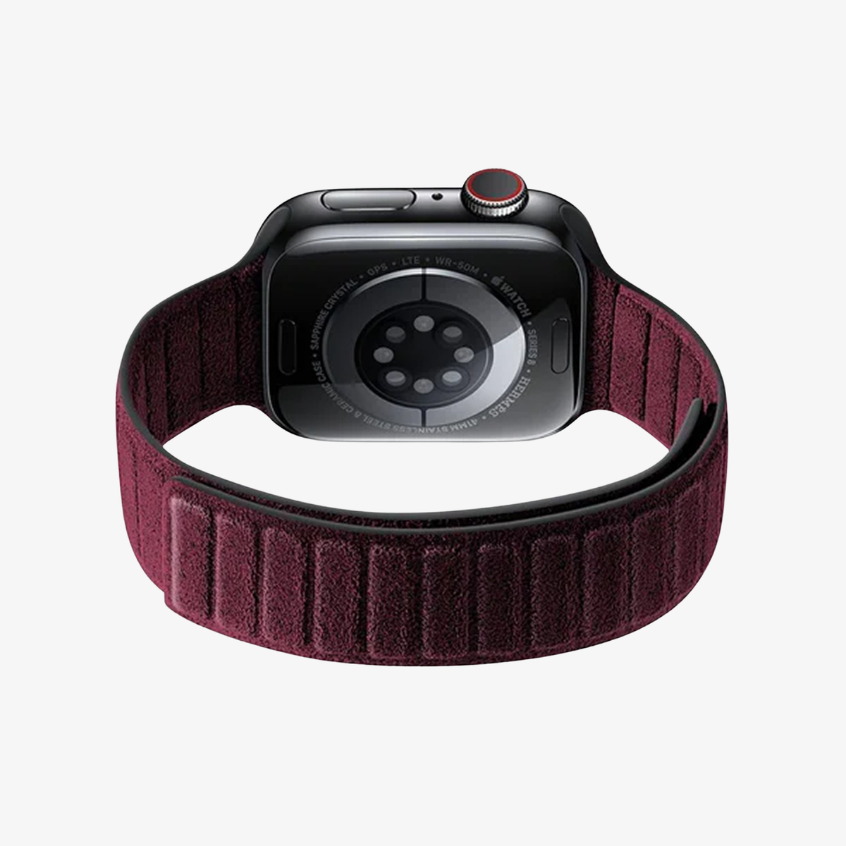 alcantara apple watch band - Wine Red