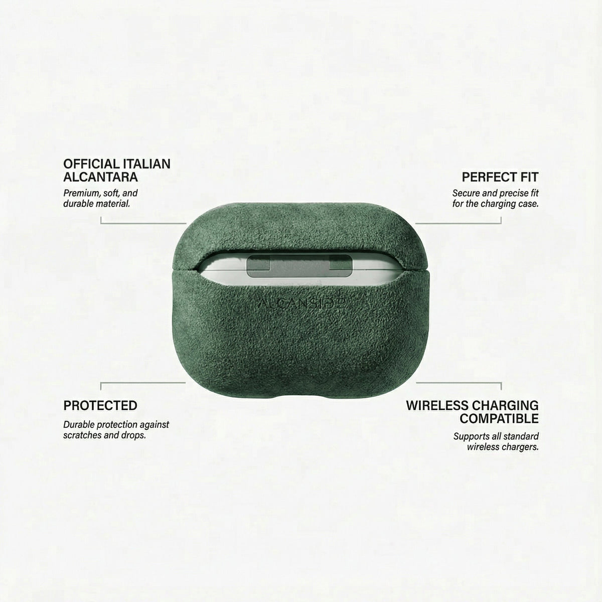 AirPods Pro (2nd Generation) Alcantara Case - Midnight Green