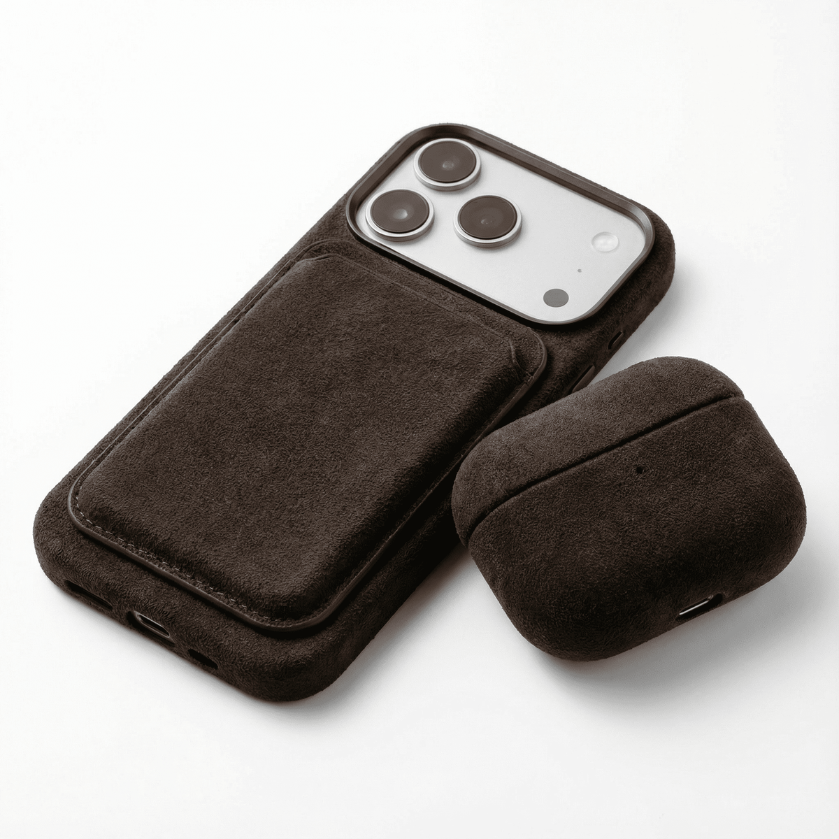 AirPods Pro (2nd Generation) Alcantara Case - Chocolate Brown