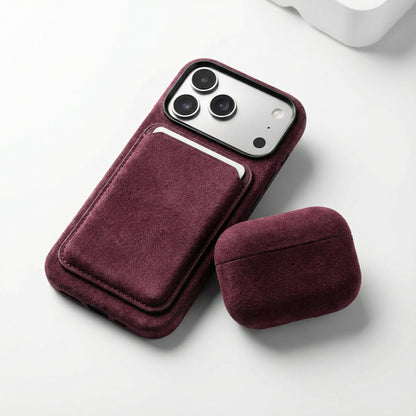AirPods Pro Alcantara Case - Wine Red