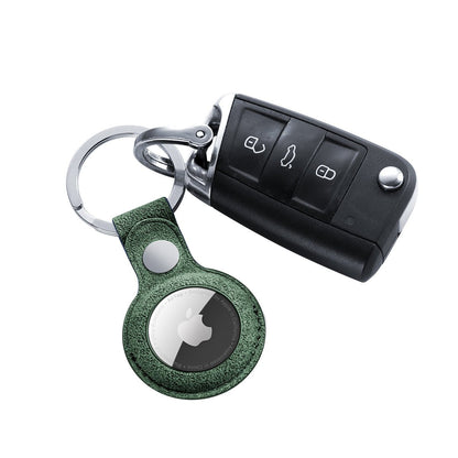 Alcantara AirTag Key Ring - Midnight Green