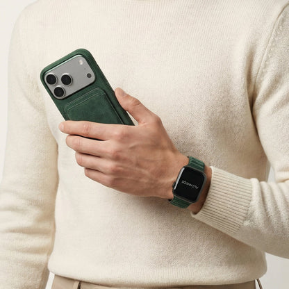 alcantara apple watch band - Midnight Green