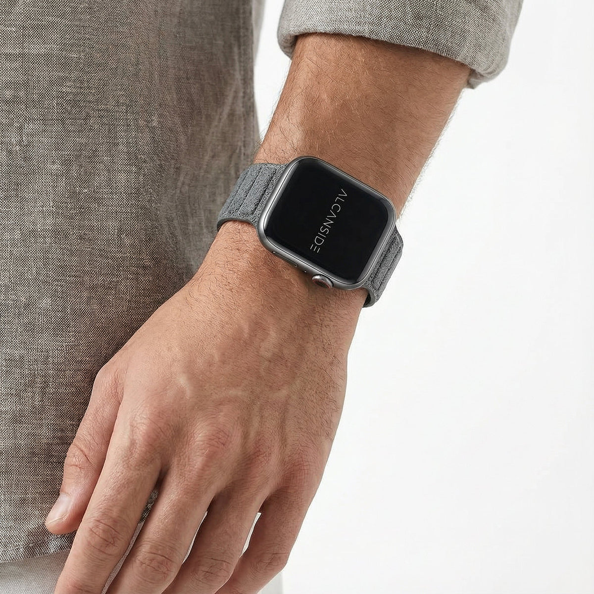alcantara apple watch band - Nardo Gray