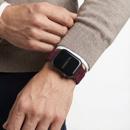 alcantara apple watch band - Wine Red