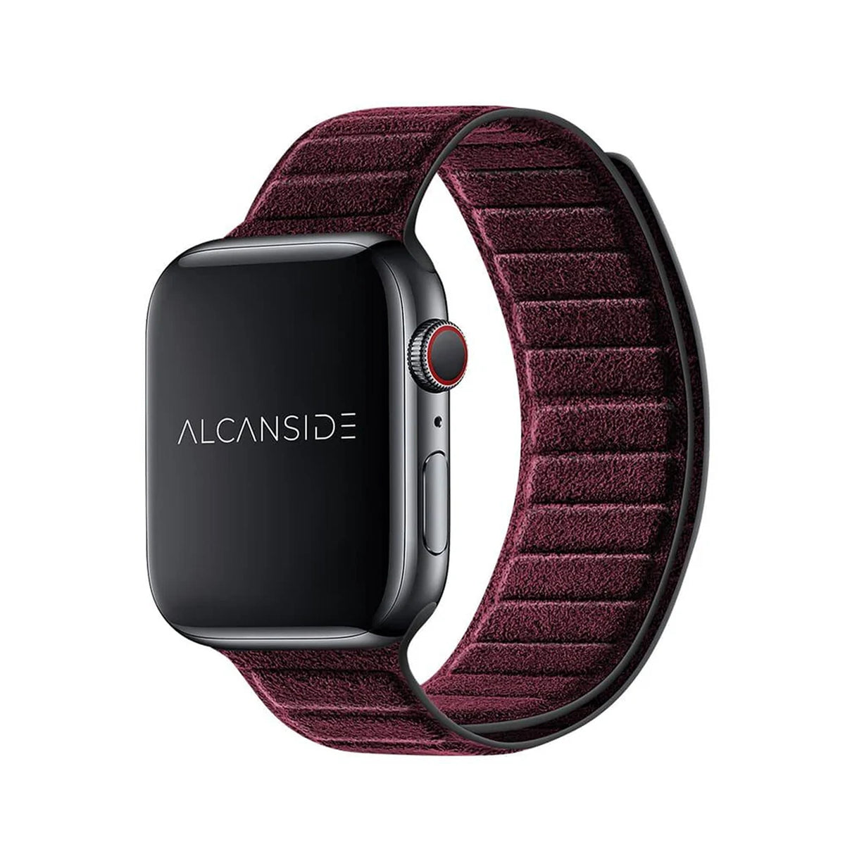 alcantara apple watch band - Wine Red