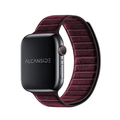 alcantara apple watch band - Wine Red