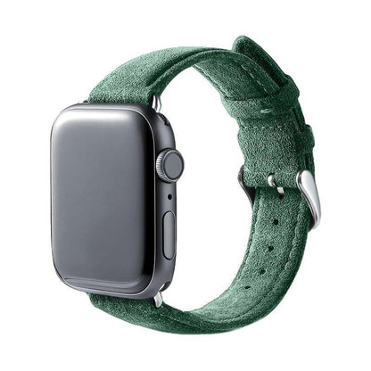 alcantara apple watch band with buckle - Midnight Green