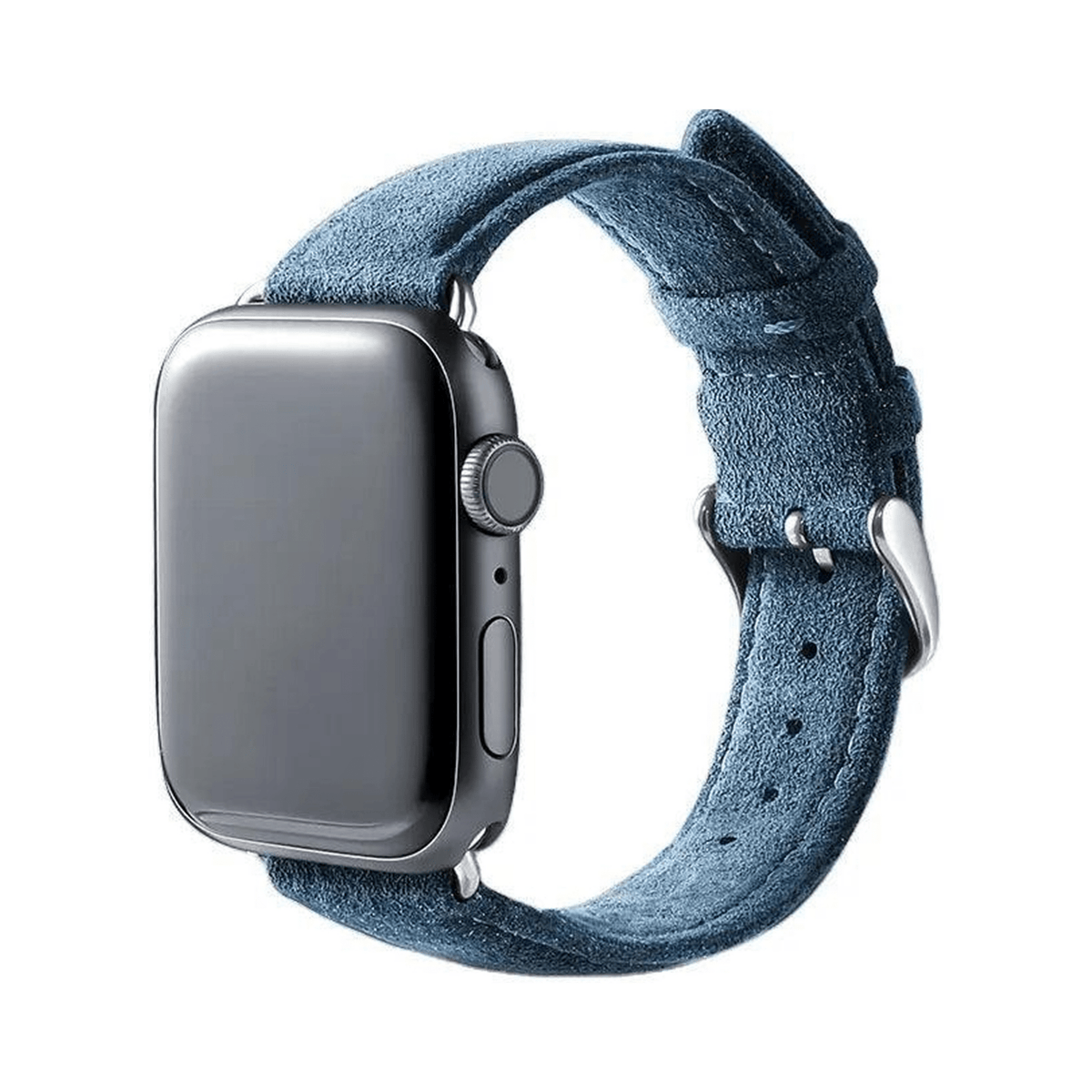 alcantara apple watch band with buckle - Ocean Blue