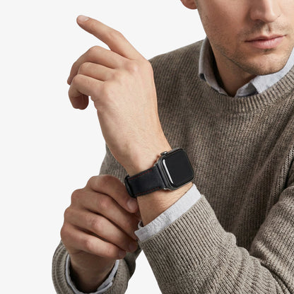 alcantara apple watch band with buckle - Space Grey With Red Stitching