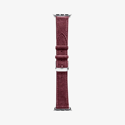 alcantara apple watch band with buckle - Wine Red