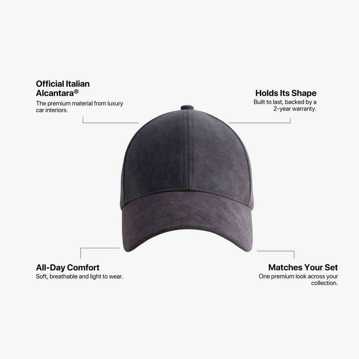 Alcantara Como Cap - Space Grey