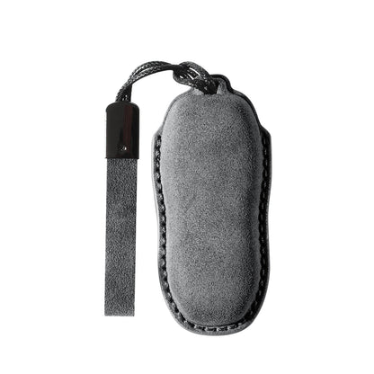 Alcantara Car Key Fob Cover for Porsche | Model A with Buckle - Space Grey