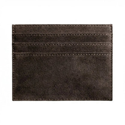 Alcantara Card Wallet - Chocolate Brown