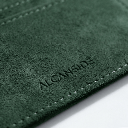 Alcantara Card Wallet - Midnight Green