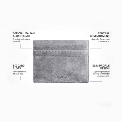 Alcantara Card Wallet - Nardo Gray