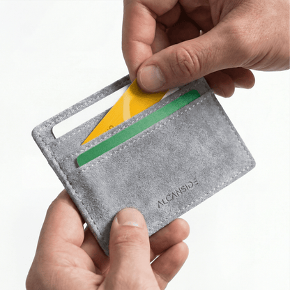 Alcantara Card Wallet - Nardo Gray