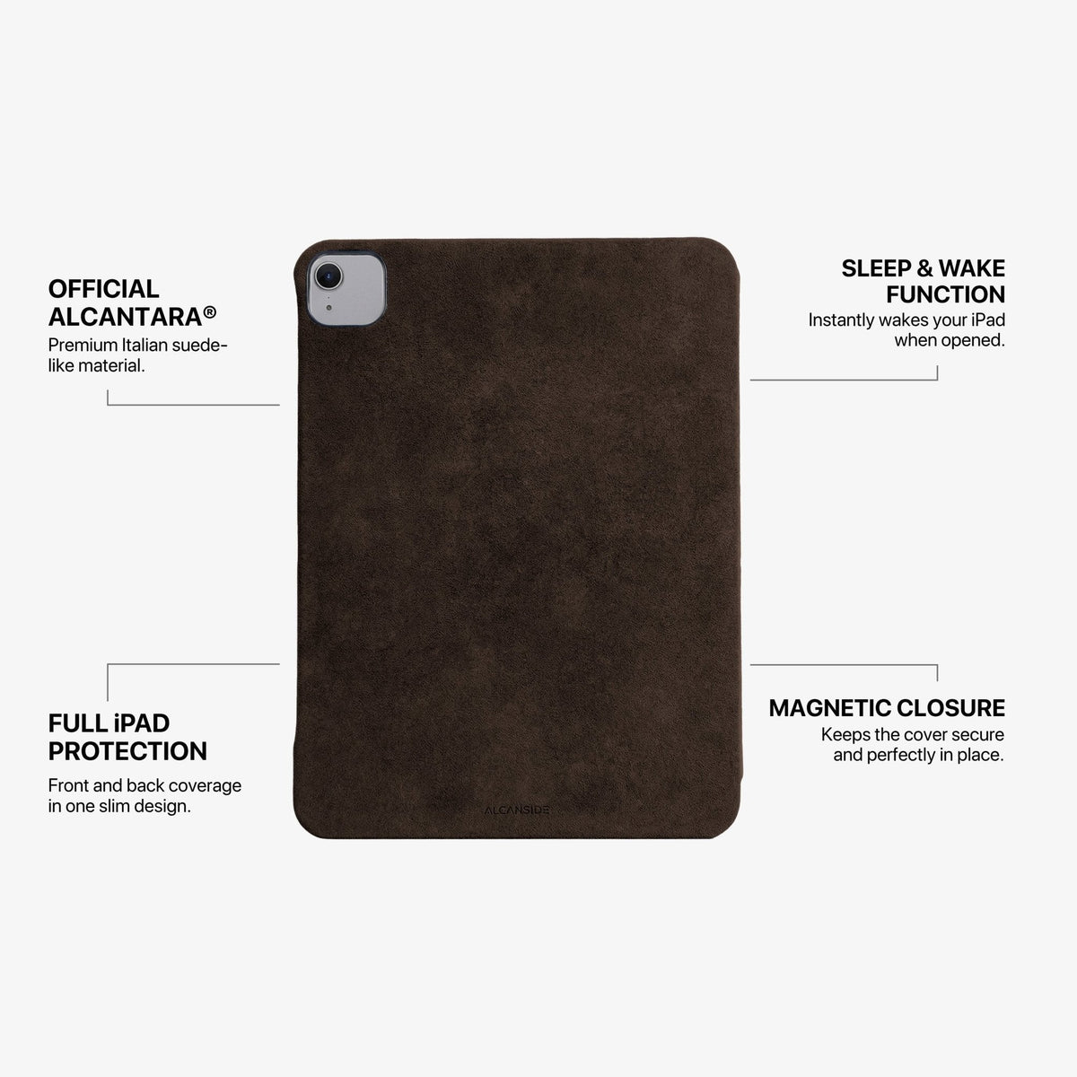 Alcantara iPad Cover - For iPad Air 11 inch (2024/2026) - Chocolate Brown